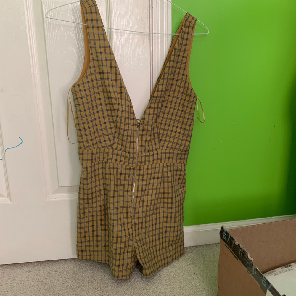 Zip up vest romper